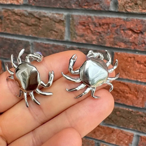 Anthropologie Crab Stainless Steel Waterproof Earrings - Picture 4 of 6